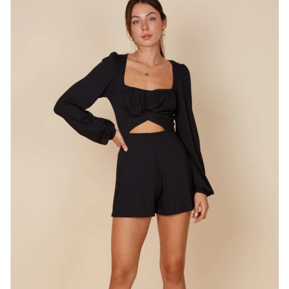 Long sleeve Black Romper